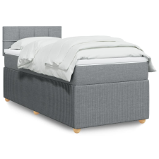 vidaXL világosszürke szövet rugós ágy matraccal 100 x 200 cm ágy és ágykellék