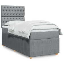 vidaXL világosszürke szövet rugós ágy matraccal 100 x 200 cm ágy és ágykellék