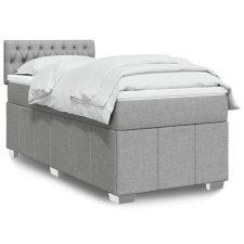 vidaXL világosszürke szövet rugós ágy matraccal 100 x 200 cm ágy és ágykellék
