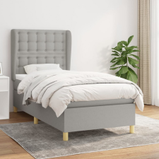 vidaXL világosszürke szövet rugós ágy matraccal 100 x 200 cm ágy és ágykellék