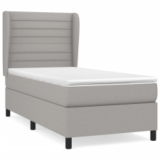 vidaXL világosszürke szövet rugós ágy matraccal 100 x 200 cm (3128021) ágy és ágykellék