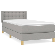 vidaXL világosszürke szövet rugós ágy matraccal 100 x 200 cm (3130569) ágy és ágykellék