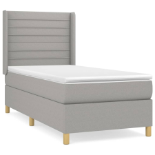 vidaXL világosszürke szövet rugós ágy matraccal 100 x 200 cm (3132049) ágy és ágykellék