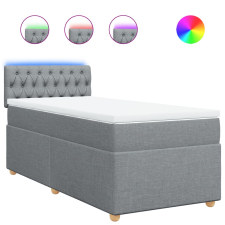 vidaXL világosszürke szövet rugós ágy matraccal 100 x 200 cm (3288898) ágy és ágykellék