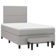 vidaXL világosszürke szövet rugós ágy matraccal 120 x 190 cm ágy és ágykellék