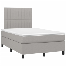 vidaXL világosszürke szövet rugós ágy matraccal 120 x 190 cm ágy és ágykellék