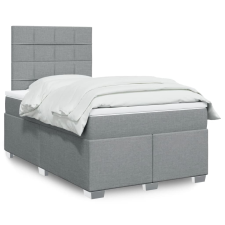 vidaXL világosszürke szövet rugós ágy matraccal 120 x 190 cm ágy és ágykellék
