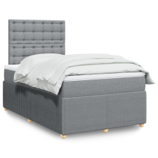 vidaXL világosszürke szövet rugós ágy matraccal 120 x 190 cm ágy és ágykellék