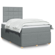 vidaXL világosszürke szövet rugós ágy matraccal 120 x 200 cm ágy és ágykellék