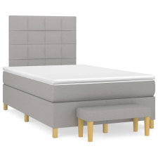 vidaXL világosszürke szövet rugós ágy matraccal 120 x 200 cm (3137141) ágy és ágykellék