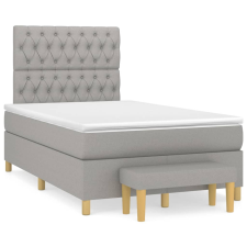 vidaXL világosszürke szövet rugós ágy matraccal 120 x 200 cm (3137381) ágy és ágykellék