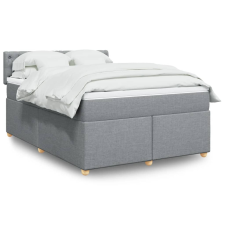 vidaXL világosszürke szövet rugós ágy matraccal 140 x 190 cm ágy és ágykellék