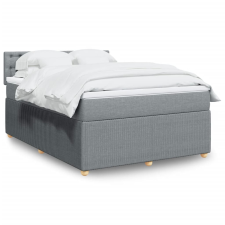 vidaXL világosszürke szövet rugós ágy matraccal 140 x 190 cm ágy és ágykellék