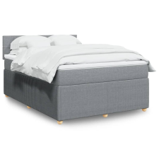 vidaXL világosszürke szövet rugós ágy matraccal 140 x 190 cm ágy és ágykellék