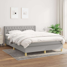 vidaXL világosszürke szövet rugós ágy matraccal 140 x 190 cm ágy és ágykellék