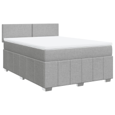 vidaXL világosszürke szövet rugós ágy matraccal 140 x 190 cm (3287056) ágy és ágykellék