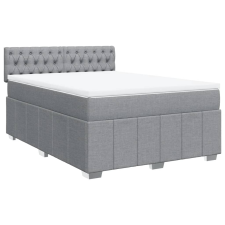 vidaXL világosszürke szövet rugós ágy matraccal 140 x 190 cm (3287070) ágy és ágykellék