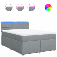 vidaXL világosszürke szövet rugós ágy matraccal 140 x 190 cm (3288975) ágy és ágykellék