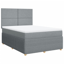 vidaXL világosszürke szövet rugós ágy matraccal 140 x 190 cm (3292044) ágy és ágykellék