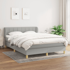 vidaXL világosszürke szövet rugós ágy matraccal 140 x 200 cm ágy és ágykellék