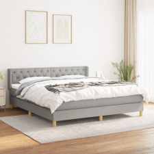 vidaXL világosszürke szövet rugós ágy matraccal 160 x 200 cm ágy és ágykellék