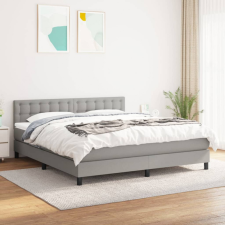 vidaXL Világosszürke szövet rugós ágy matraccal 160 x 200 cm ágy és ágykellék