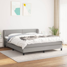 vidaXL világosszürke szövet rugós ágy matraccal 160 x 200 cm ágy és ágykellék