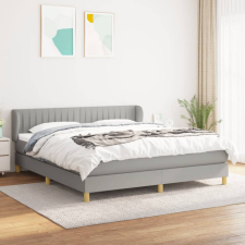 vidaXL világosszürke szövet rugós ágy matraccal 160 x 200 cm ágy és ágykellék
