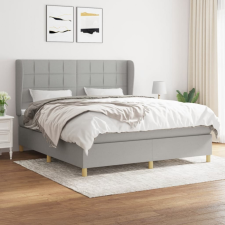 vidaXL világosszürke szövet rugós ágy matraccal 160 x 200 cm ágy és ágykellék