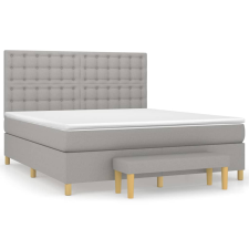 vidaXL világosszürke szövet rugós ágy matraccal 160 x 200 cm (3137485) ágy és ágykellék
