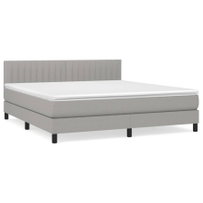 vidaXL világosszürke szövet rugós ágy matraccal 160 x 200 cm (3140225) ágy és ágykellék