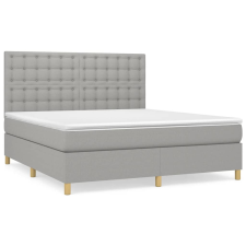 vidaXL világosszürke szövet rugós ágy matraccal 160 x 200 cm (3142665) ágy és ágykellék
