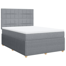 vidaXL világosszürke szövet rugós ágy matraccal 160 x 200 cm (3292107) ágy és ágykellék