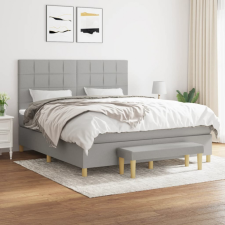 vidaXL világosszürke szövet rugós ágy matraccal 180 x 200 cm ágy és ágykellék