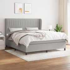 vidaXL világosszürke szövet rugós ágy matraccal 180 x 200 cm ágy és ágykellék