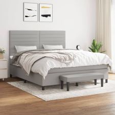 vidaXL világosszürke szövet rugós ágy matraccal 180 x 200 cm ágy és ágykellék