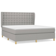 vidaXL világosszürke szövet rugós ágy matraccal 180 x 200 cm (3128861) ágy és ágykellék