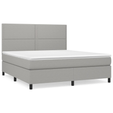 vidaXL világosszürke szövet rugós ágy matraccal 180 x 200 cm (3141713) ágy és ágykellék