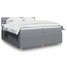 vidaXL világosszürke szövet rugós ágy matraccal 200 x 200 cm ágy és ágykellék