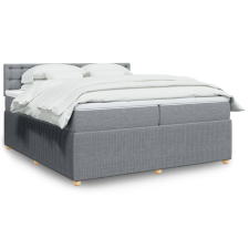vidaXL világosszürke szövet rugós ágy matraccal 200 x 200 cm ágy és ágykellék