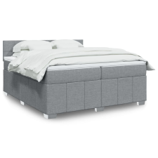 vidaXL világosszürke szövet rugós ágy matraccal 200 x 200 cm ágy és ágykellék