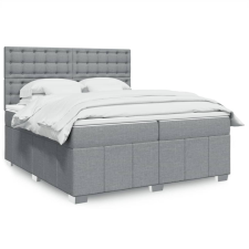 vidaXL világosszürke szövet rugós ágy matraccal 200 x 200 cm ágy és ágykellék