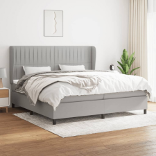 vidaXL világosszürke szövet rugós ágy matraccal 200 x 200 cm ágy és ágykellék