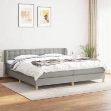 vidaXL világosszürke szövet rugós ágy matraccal 200 x 200 cm ágy és ágykellék