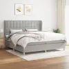 vidaXL világosszürke szövet rugós ágy matraccal 200 x 200 cm