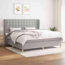 vidaXL világosszürke szövet rugós ágy matraccal 200 x 200 cm ágy és ágykellék