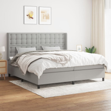 vidaXL világosszürke szövet rugós ágy matraccal 200 x 200 cm ágy és ágykellék