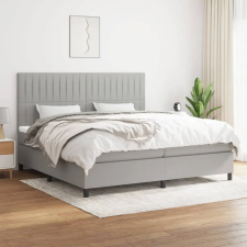 vidaXL világosszürke szövet rugós ágy matraccal 200 x 200 cm ágy és ágykellék