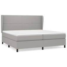 vidaXL világosszürke szövet rugós ágy matraccal 200 x 200 cm (3127909) ágy és ágykellék