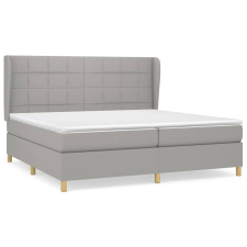 vidaXL világosszürke szövet rugós ágy matraccal 200 x 200 cm (3128549) ágy és ágykellék